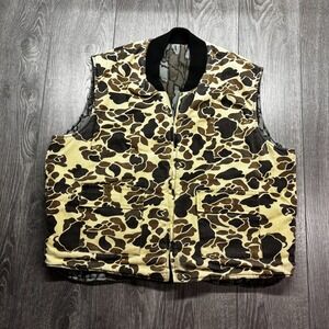 Vintage Golden Retriever Real Tree Vest Reversible Large Camo Rare Hunting